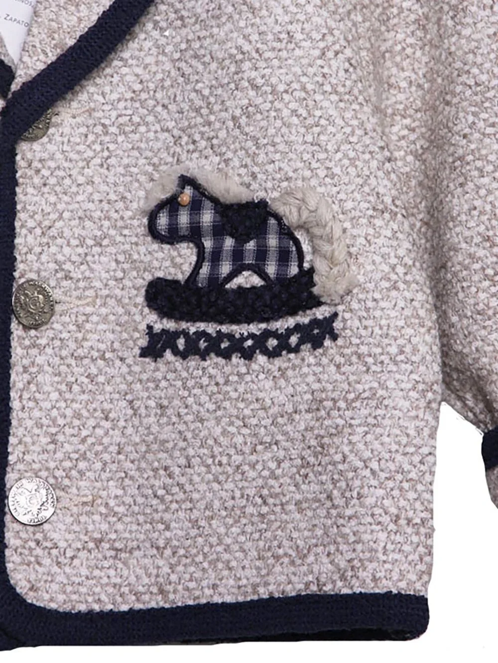 Giesswein Infant Boys Tweed Jacket, Rocking Horse Applique, 12-18 Months NWT